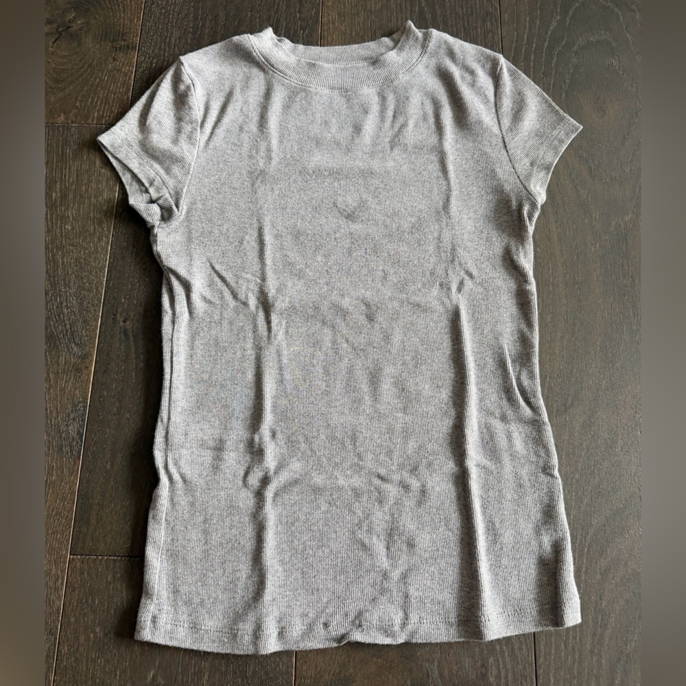 Heather Gray Ribbed T-Shirt Dress